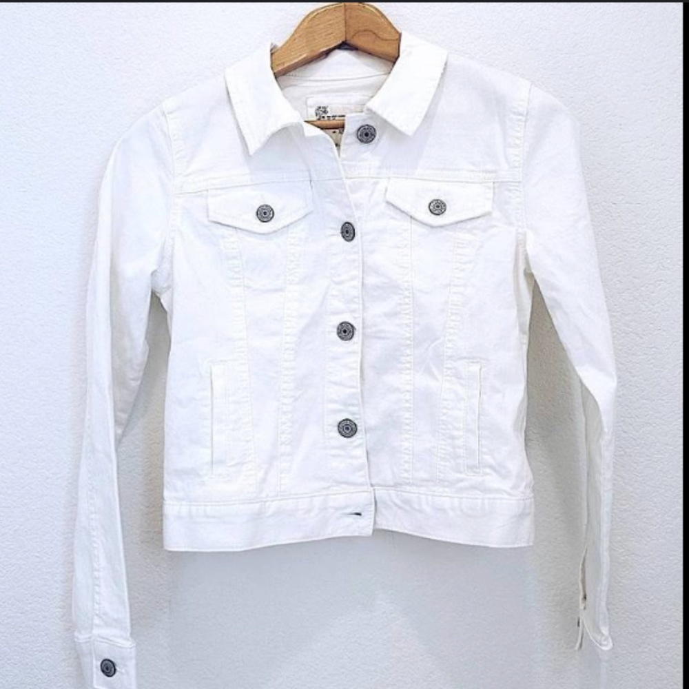 Mudd Jean White Denim Jacket White Snsp Button Girls xLarge  14